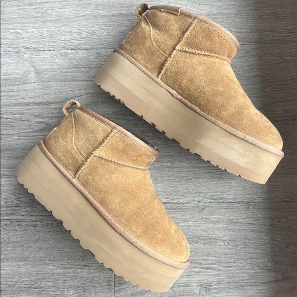 UGG Classic Ultra Mini Platform Boots – Chestnut – Women’s Size 7 - Picture 4 of 9